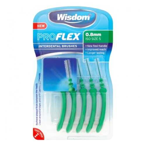 Набор цилиндрических ершиков Wisdom Proflex Interdental Brush 0,8мм 5шт в Магнит Косметик