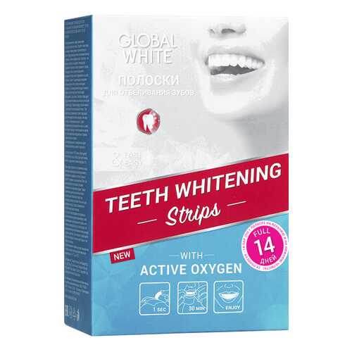 Пластина для отбеливания зубов Global White Teeth Whitening Strips Full в Магнит Косметик