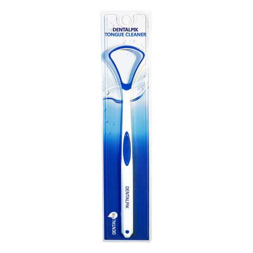 Скребок для языка Dentalpik Tongue Cleaner, синий в Магнит Косметик