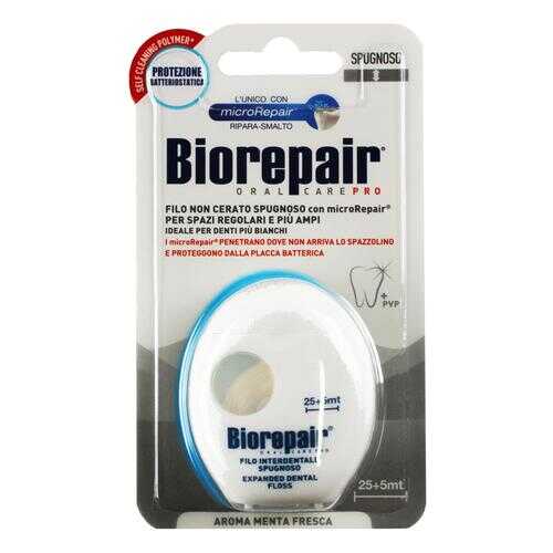 Зубная нить Biorepair Expanded Dental Floss Отбеливающая 30 м в Магнит Косметик