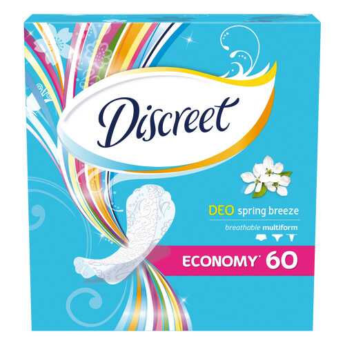 Прокладки Discreet ежедневные Deo Spring Breeze Multiform Trio 60шт в Магнит Косметик