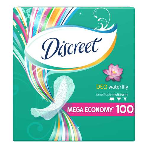 Прокладки Discreet ежедневные Deo Water Lily Multiform 100шт в Магнит Косметик