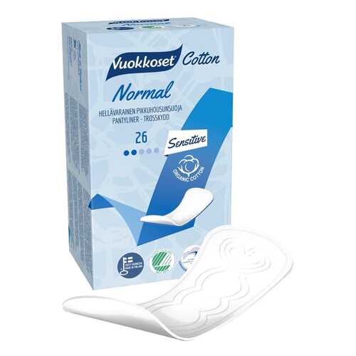 Прокладки Vuokkoset (Вуоккосет), женские, Cotton Active Normal pantyliner, 26 шт, в Магнит Косметик