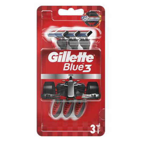 Бритвы одноразовые GILLETTE BLUE 3 Red 3 шт в Магнит Косметик