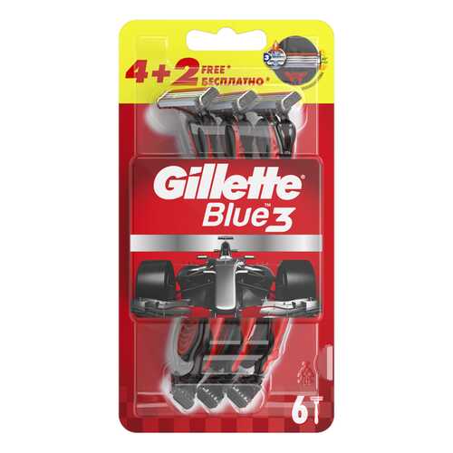 Бритвы одноразовые Gillette Blue 3 Red 6 штук в Магнит Косметик