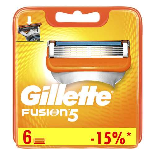 Сменные кассеты Gillette Fusion5 6 шт в Магнит Косметик