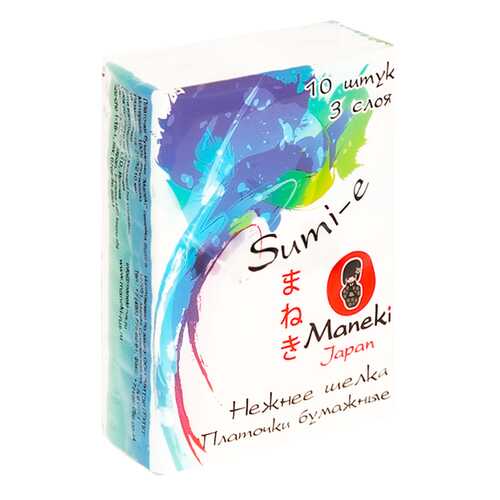 Бумажные салфетки Maneki sumi-e 1 упаковка 10 штук в Магнит Косметик