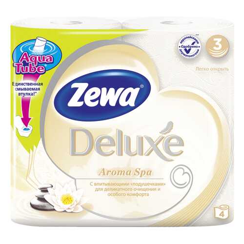 Туалетная бумага Zewa Deluxe АромаСпа, 3 слоя, 4 рулона в Магнит Косметик