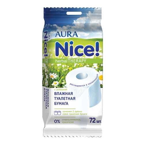 Влажная туалетная бумага Aura Nice 72 шт в Магнит Косметик