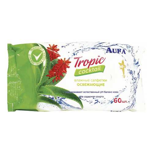 Влажные салфетки Aura Tropic Cocktail 5793 60 шт в Магнит Косметик