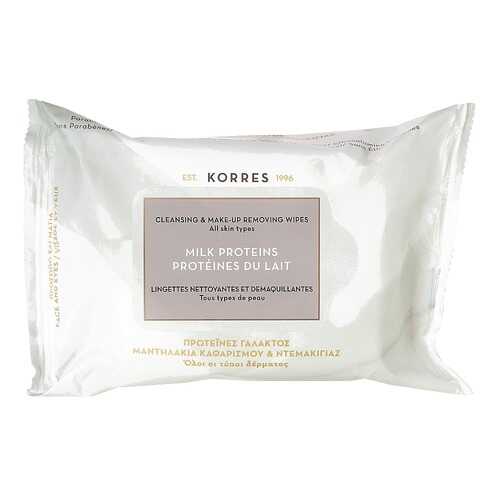 Влажные салфетки Korres MILK PROTEINS Cleansing & Make-Up Removing Wipes 25 шт в Магнит Косметик