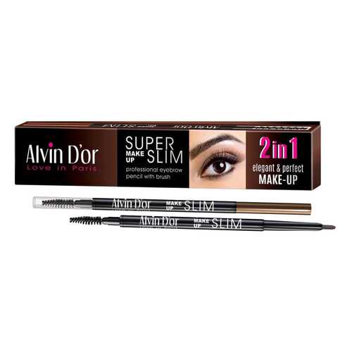 Карандаш для бровей Alvin D'or Super Slim, Light Brown в Магнит Косметик