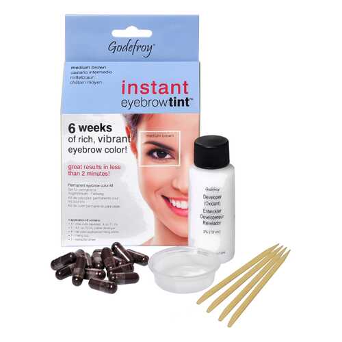 Краска для бровей Godefroy Instant Eyebrow Tint Kit 504 Medium Brown 15 капсул в Магнит Косметик