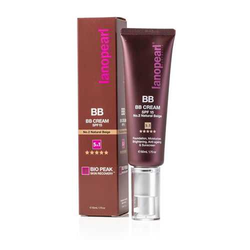 BB-крем натурально-бежевый Lanopearl 5 в 1 BB Cream SPF 15 No.2, 50 мл в Магнит Косметик