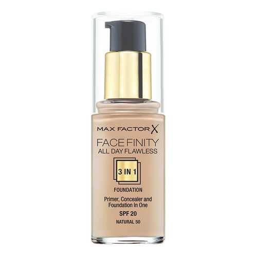 Тональный крем Max Factor Face Finity All Day Flawless 3-in-1 тон 50 Natural 30 мл в Магнит Косметик