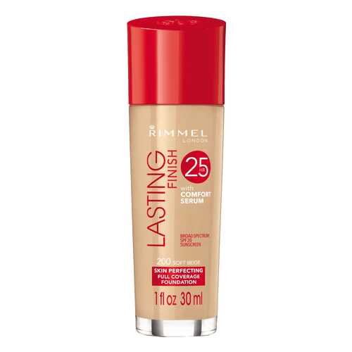 Тональный крем Rimmel Lasting Finish with Comfort Serum 200 Soft Beige 50 мл в Магнит Косметик