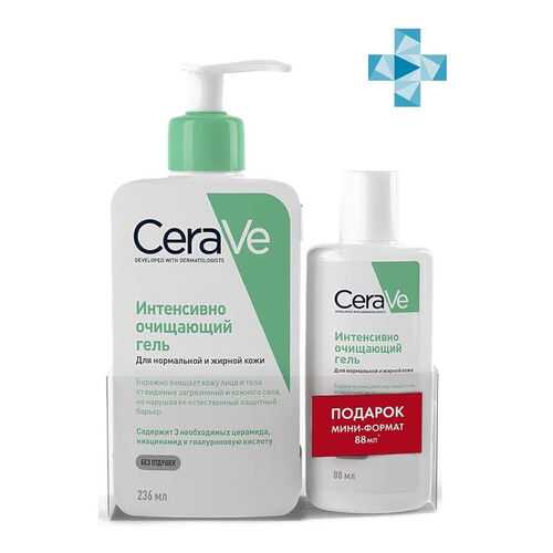 Набор средств по уходу за телом CeRave Интенсивно очищающий гель 236 мл + 88 мл в ПОДАРОК в Магнит Косметик