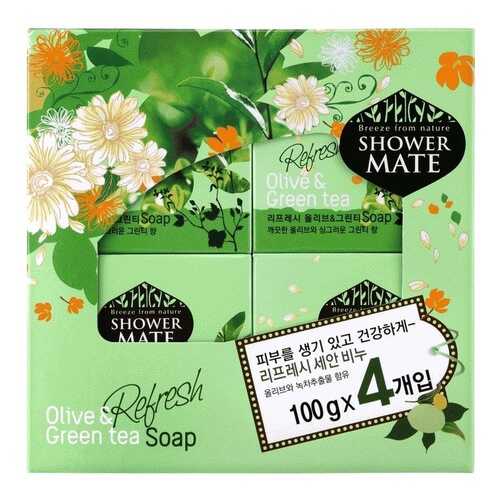 Мыло косметическое Shower Mate Оливки и зеленый чай 4шт *100г в Магнит Косметик
