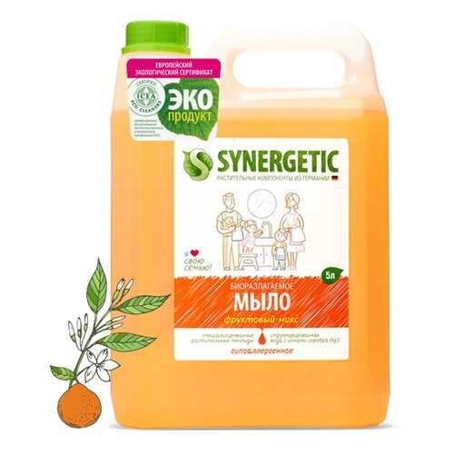 Жидкое мыло Synergetic Фруктовый микс 5 л в Магнит Косметик