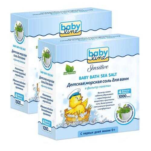 Соль для ванн Babyline детская с целебными травами 4x250г в наборе 2шт в Магнит Косметик