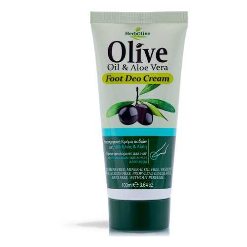 Крем-дезодорант для ног с алоэ вера Herbolive Olive Oil&Aloe Vera Foot Deo Cream в Магнит Косметик