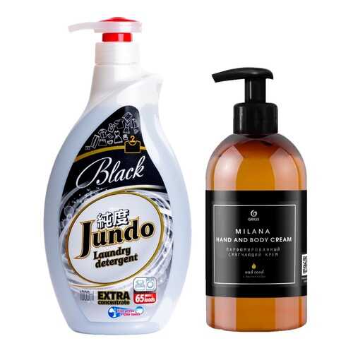 Гель для стирки черного белья Jundo Black 1 л + Крем для рук Grass Milana Oud Rood 300 мл в Магнит Косметик