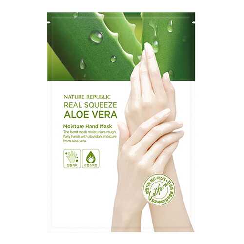 Маска для рук Nature Republic Real Squeeze Aloe Vera Moisture Hand Mask 16 мл в Магнит Косметик
