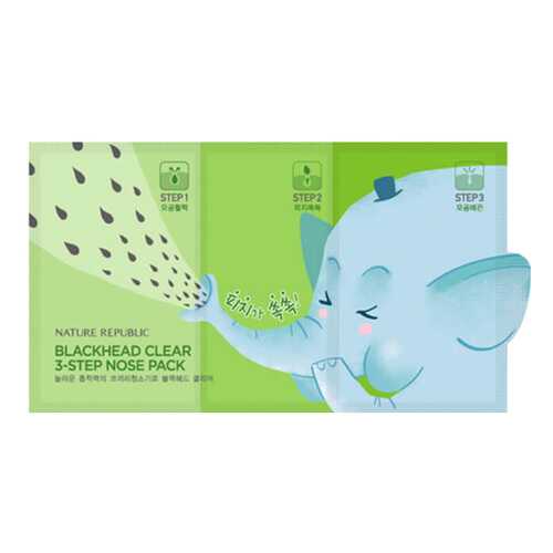 Патчи для очищения кожи Nature Republic Blackhead Clear 3-Step Nose Pack 10 г в Магнит Косметик