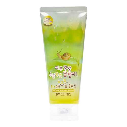 Скраб для лица 3W Clinic Pure Clean Scrub Foam Cleansing Snail 180 мл в Магнит Косметик