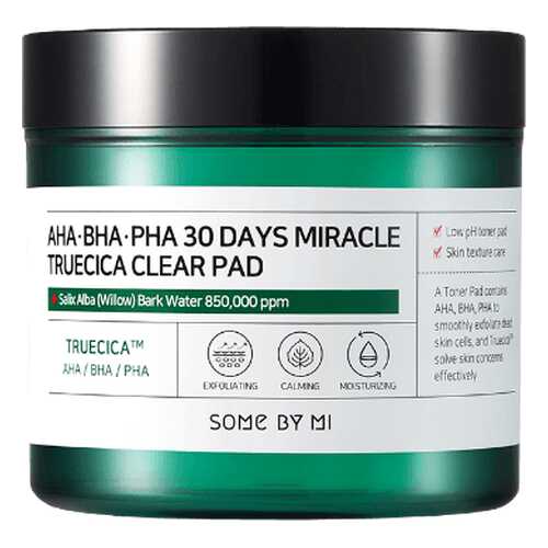 Some By Mi Пэды для проблемной кожи кислотные - 30Days miracle truecica clear pad, 70шт в Магнит Косметик