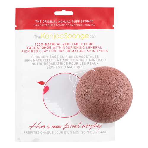 Спонж для умывания The Konjac Sponge Co Konjac Facial Puff Sponge With Red French Clay в Магнит Косметик