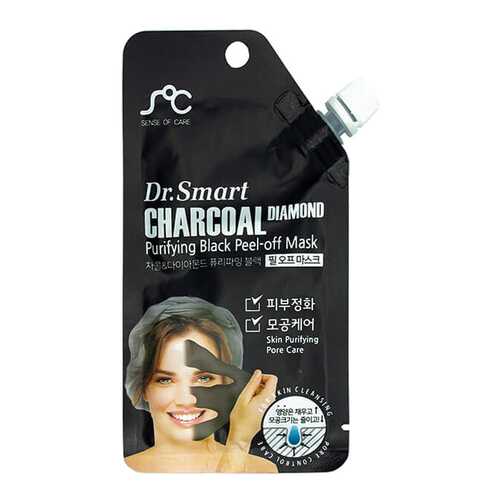 Маска для лица Dr.Smart Charcoal Diamond Purifying Black Peel-Off Mask 25 мл в Магнит Косметик