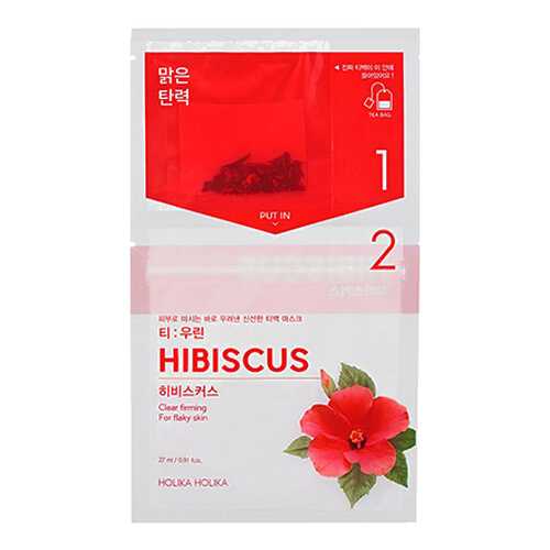 Маска для лица Holika Holika Instantly Brewing Tea Bag Mask Hibiscus с гибискусом 27 мл в Магнит Косметик