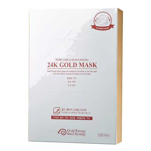 Маска для лица J&G Gold Snail Pore Care & Moisturizing 24K Gold Mask 10 шт в Магнит Косметик