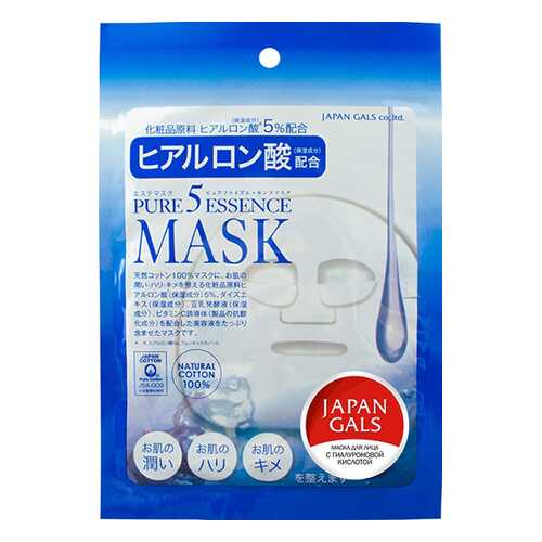 Маска для лица Japan Gals с гиалуроновой кислотой Pure 5 Essential в Магнит Косметик