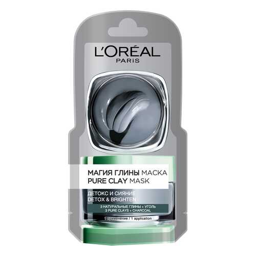 Маска для лица L'Oreal Paris Магия Глины Детокс и сияние 6 мл в Магнит Косметик
