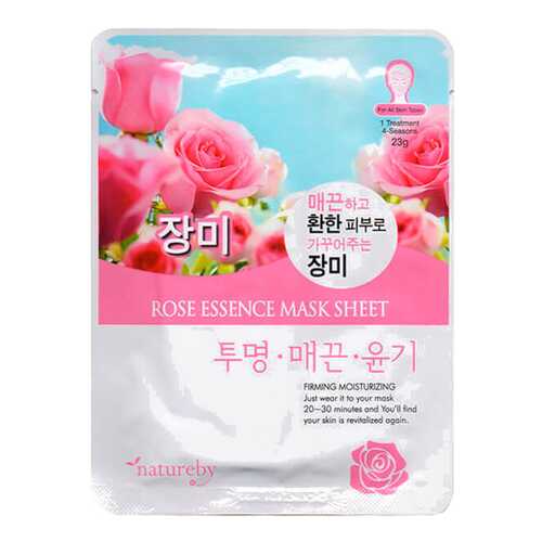 Маска для лица Natureby Rose Essence Mask Sheet 23 г в Магнит Косметик