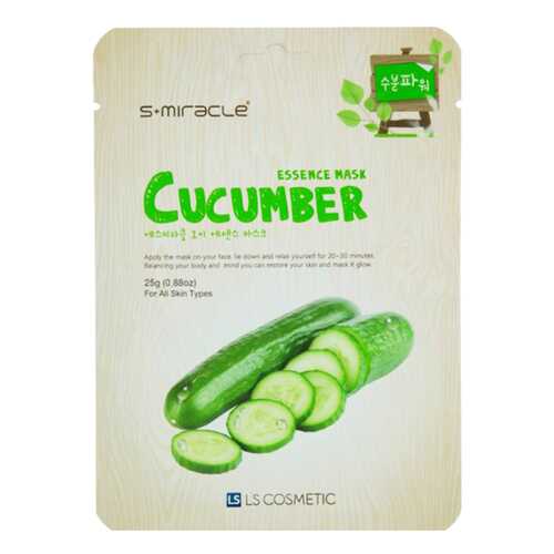 Маска для лица S+miracle Cucumber Essence 25 г в Магнит Косметик