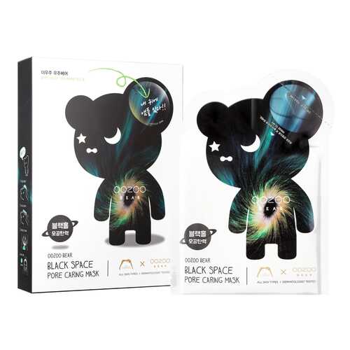 Маска для лица The Oozoo Bear Black Space Pore Caring Mask+Ampoule Set 135 мл в Магнит Косметик