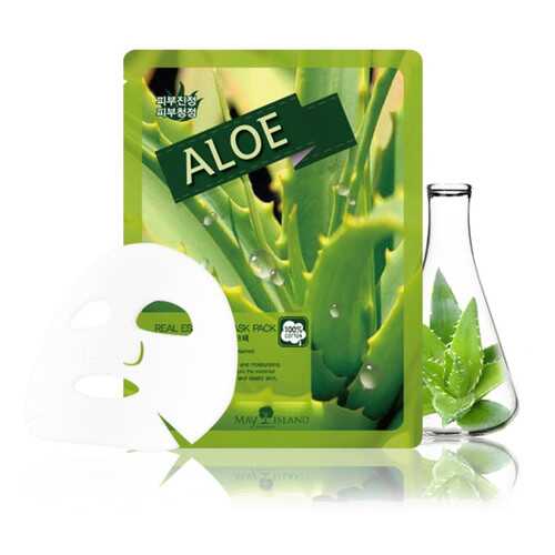 Маска для лица тканевая May Island Real Essence Aloe Mask Pack в Магнит Косметик