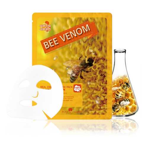 Маска для лица тканевая May Island Real Essence Bee Venom Mask Pack 25мл в Магнит Косметик