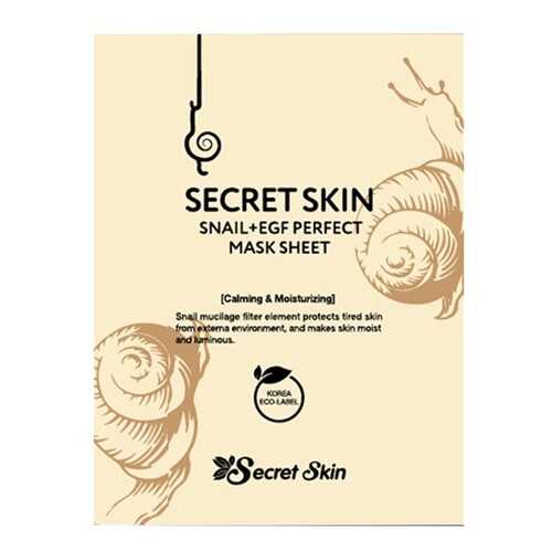 Маска для лица тканевая с экстрактом улитки SECRET SKIN SNAIL+EGF PERFECT MASK SHEET 20гр в Магнит Косметик