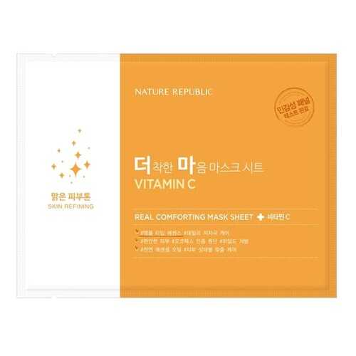 Маска тканевая для чувствительной кожи REAL COMFORTING MASK SHEET [VITAMIN C] 24гр в Магнит Косметик