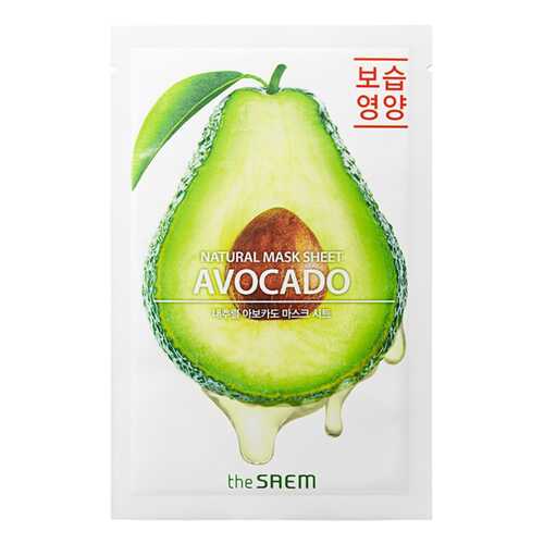 Маска тканевая THE SAEM с экстрактом авокадо Natural Avocado Mask Sheet 21мл в Магнит Косметик