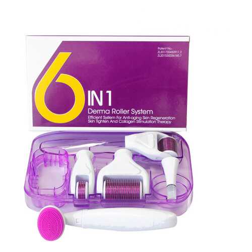 Мезороллер 6 in 1 kit DermaRoller + Disinfecting basin - Сиреневый в Магнит Косметик