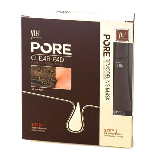 Наборы косметики для лица YU,R Pore clear pad cleansing mask Гель 30 мл 10 масок в Магнит Косметик
