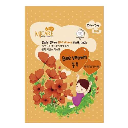 Тканевая маска для лица с пчелиным ядом Mijin MJ Care Daily Dewy Bee Venom Mask Pack, 25 г в Магнит Косметик