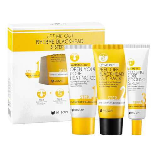 Трехфазный комплекс MIZON Let Me Out ByeBye Black Head 3-Step Kit в Магнит Косметик