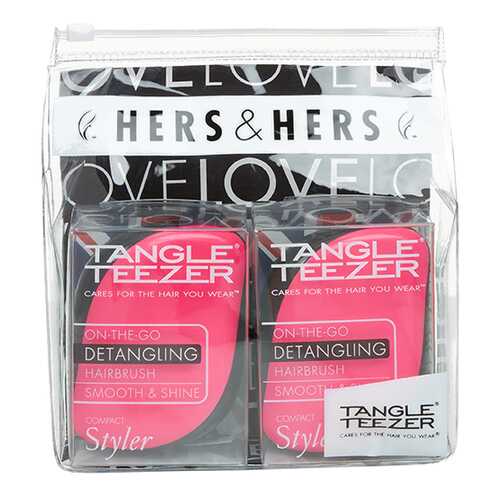 Расческа TANGLE TEEZER Hers & Hers Розовый Черный 2 шт в Магнит Косметик