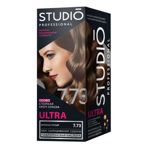 Комплект ULTRA для окрашивания волос STUDIO PROFESSIONAL 7.73 янтарно-русый 2*50+15 мл в Магнит Косметик